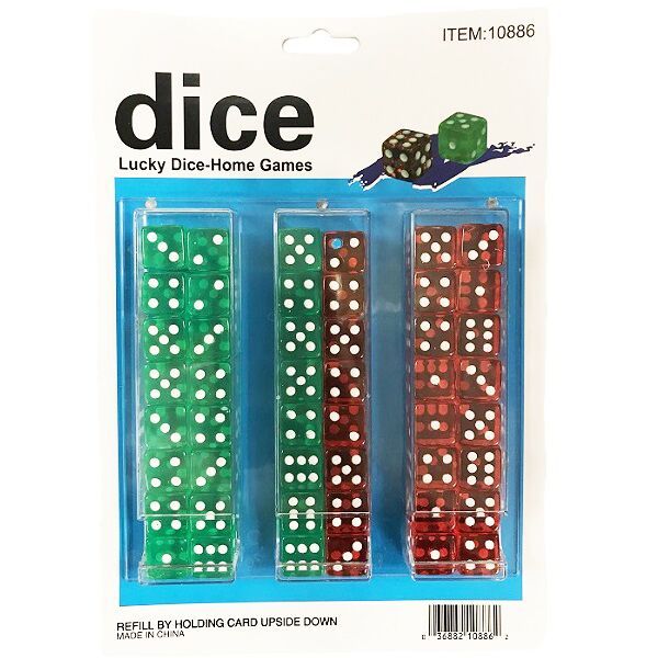 10 Units Of 48 Piece Colored Dice Playing Cards Dice Poker At
