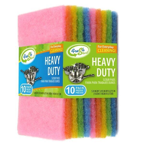 24 Units of 10 Pack Colored Scouring Pads Scouring Pads & Sponges