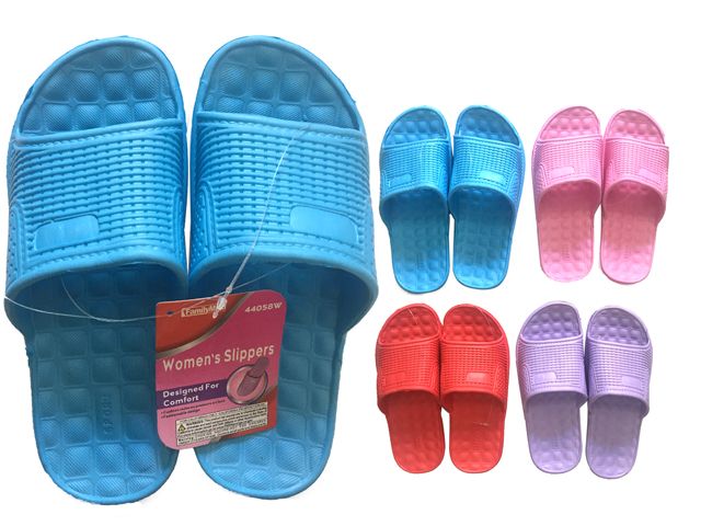 48 Units of Ladies Assorted Color Shower Slipper - Women's Slippers - at - alltimetrading.com