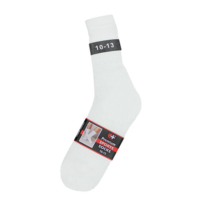 120 Units of Men's White Sport Crew Socks , Sock Size 1013 Mens Crew