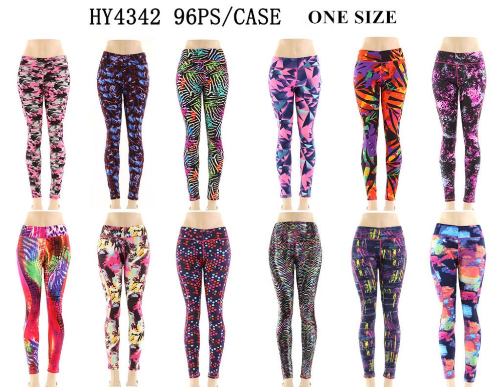 96 Units of Women's Printed Active Legging - Assorted Prints - Womens ...