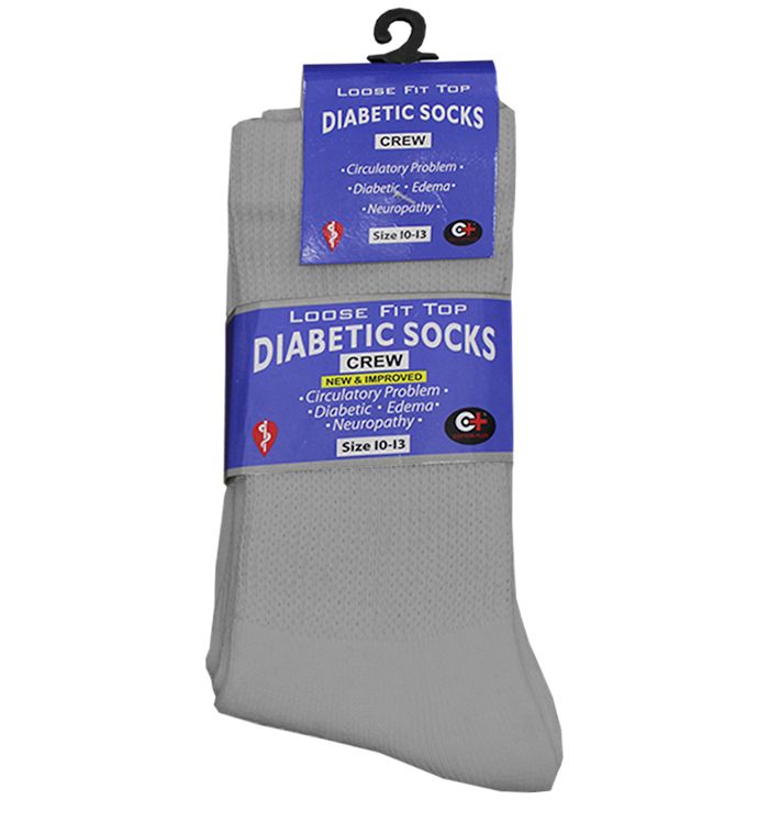 120 Units of Men's Heather Grey Diabetic Crew Sock Men's Diabetic