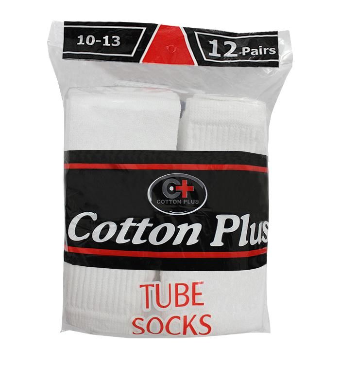 120 Units of Yacht & Smith 31 Inch Men's Long Tube Socks, White Cotton Tube Socks Size 1013
