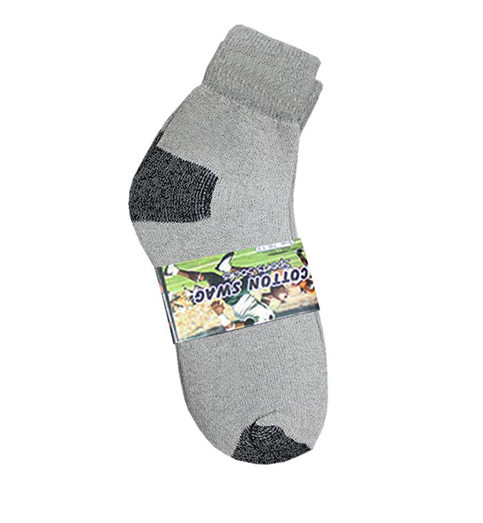 120 Units of Men's Heather Grey With Black Heel & Toe Irregular Ankle