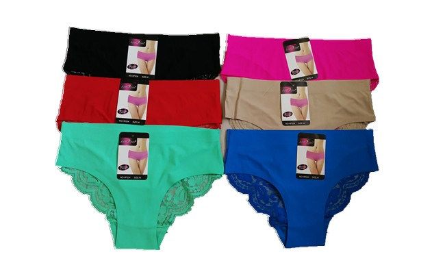 120 Units of Womens Seamless Multi Color Brief Panties With Lace ...