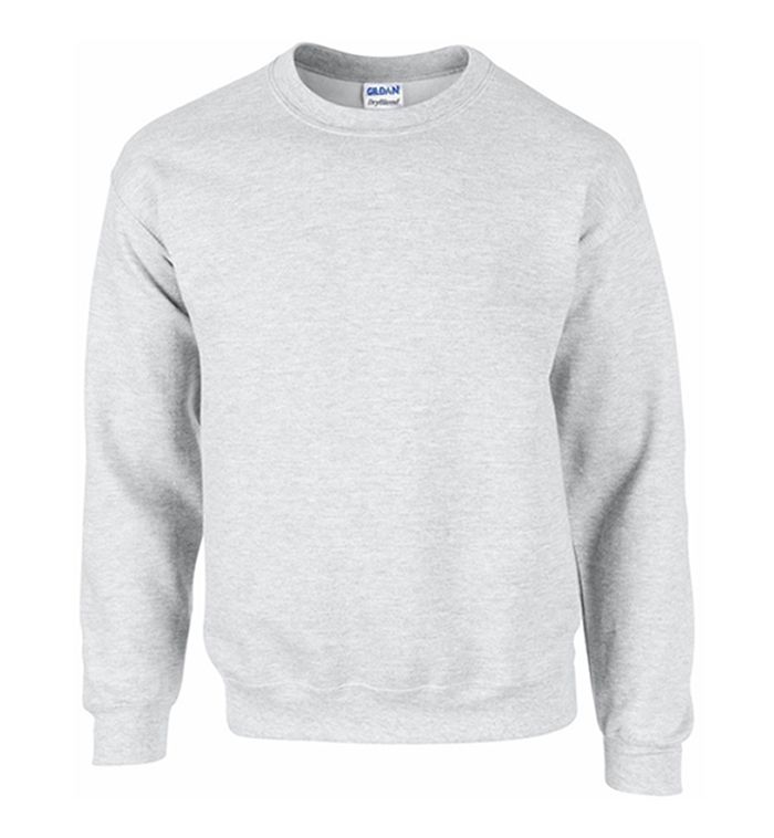 12 Units of Gildan Unisex Ash Grey Crew Neck Sweatshirt, Size Xlarge