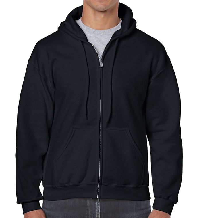 24 Units of Cotton Plus Adult Black Hooded Zipper, Size Small - Mens ...