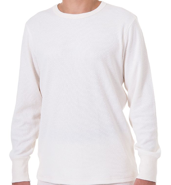 mens white thermal shirt