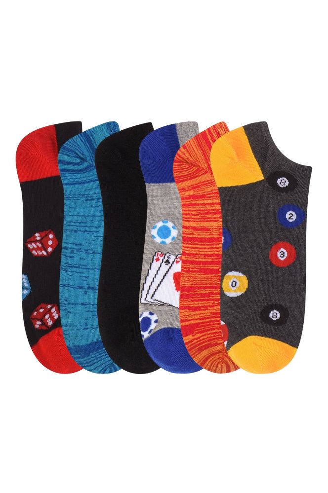 360 Units of Men's Fashion No Show Novelty Socks Size 1013 Mens Ankle Sock at