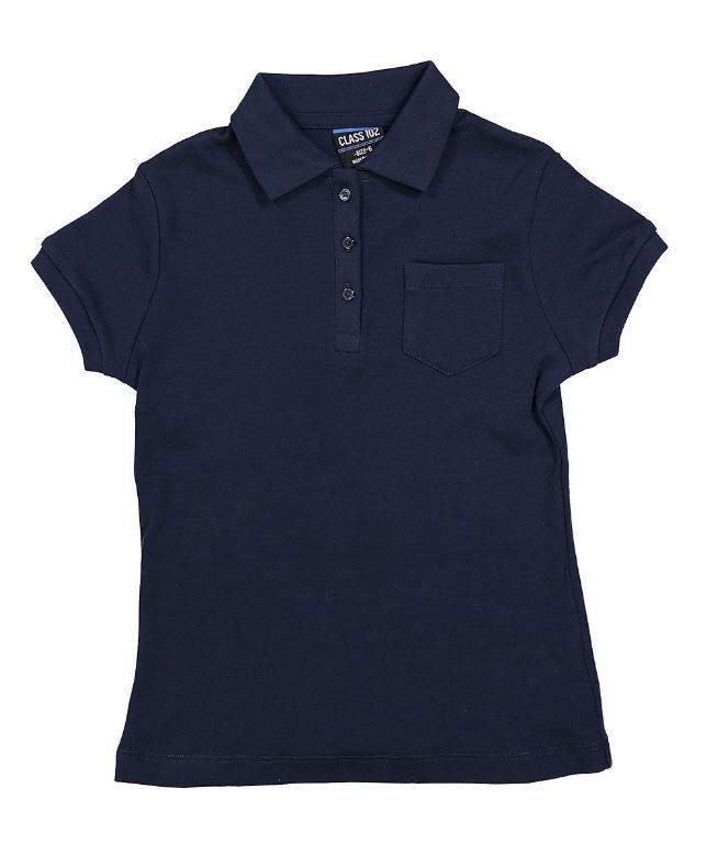 48 Units of Girls Uniform Polo Shirt In Navy Girls School Uniforms