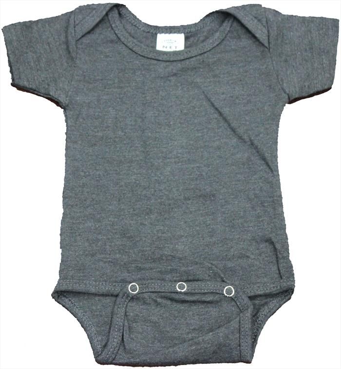 24 Units of Infant Dark Heather Grey Cotton Onesie, Size S Baby