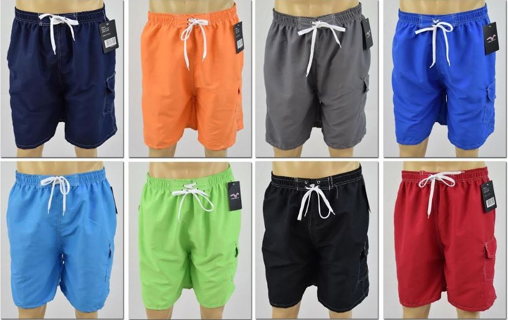 72 Units of Men's Assorted Color Bathing Suit, Size M-2xl - Mens Bathing Suits - at 