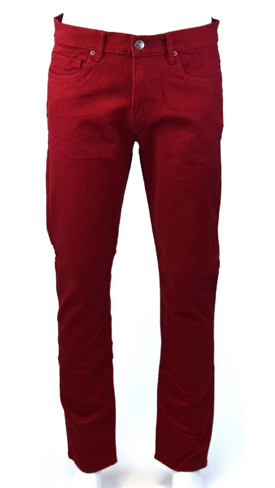 24 Units of Mens Slim Jeans Solid Maroon Mens Jeans at