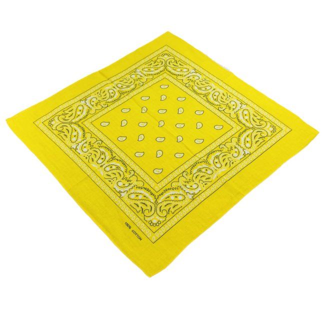 36 Units of Bandana Medium Yellow Paisley Bandanas at