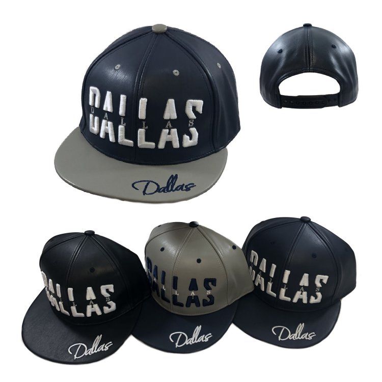 36 Units of Dallas Hat Pu Leather Baseball Caps & Snap Backs at