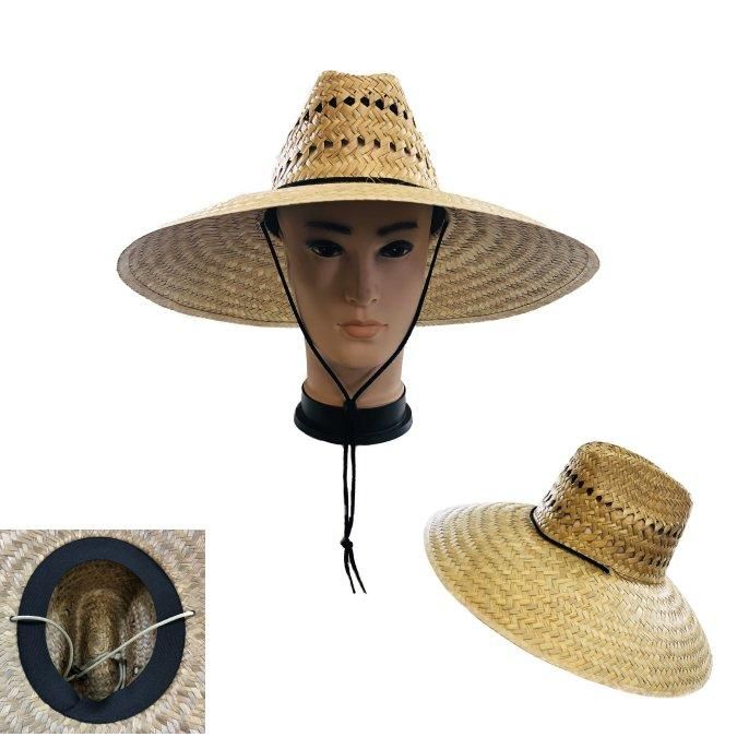 60 Units of Large Brim Straw Sun Hat Open Weave Sun Hats at