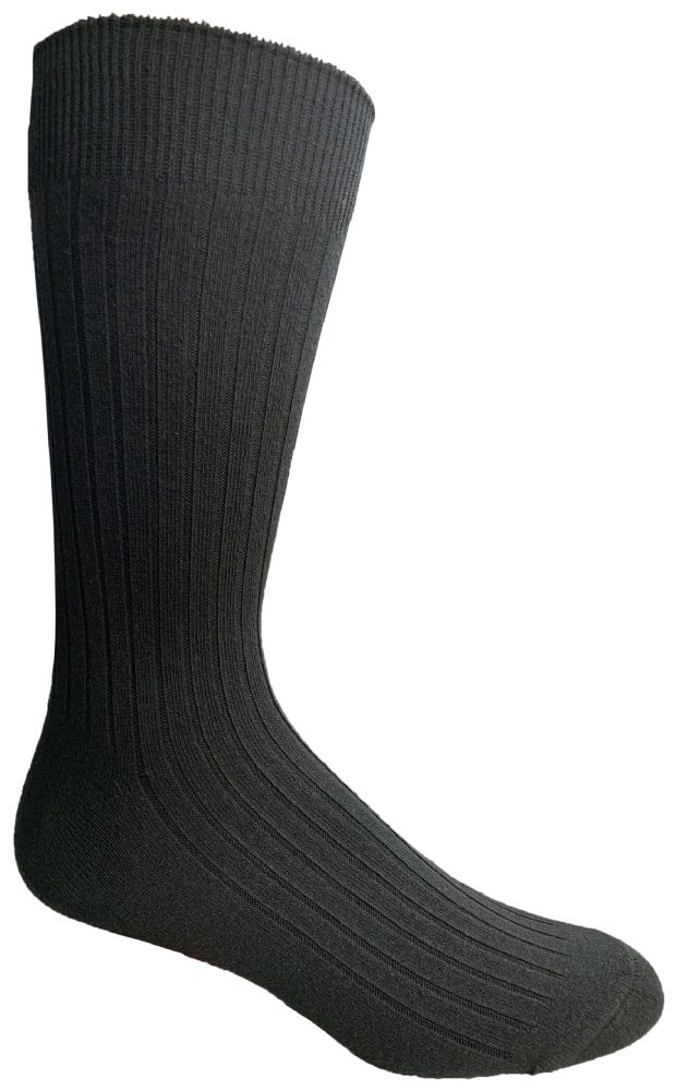 60 Units of Mens Solid Black Classic Ribbed Heavy Duty Cotton Dress