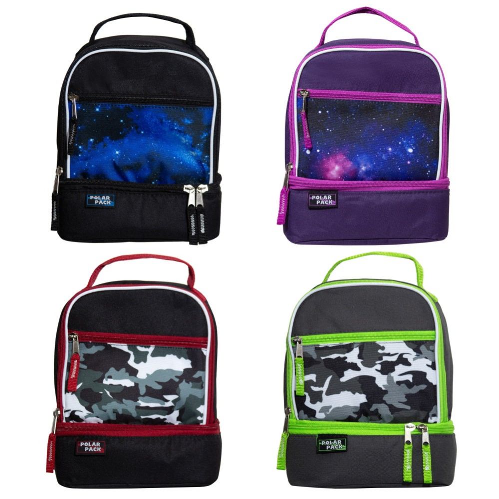 24 Units of 11" Inch Insulated Lunch Cooler With Multiple Compartments In 4 Assorted Colors