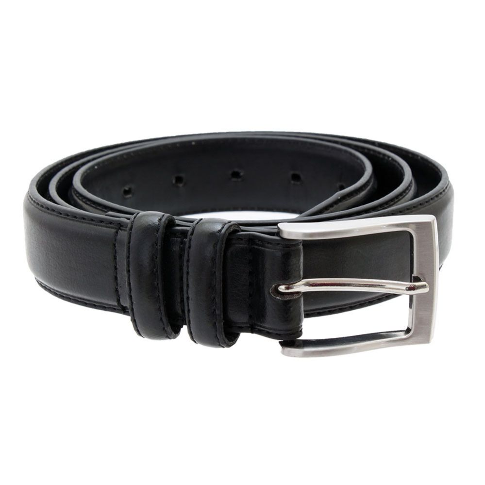12 Units of Men's Genuine Leather Dress Belts, Black Color Only Mens