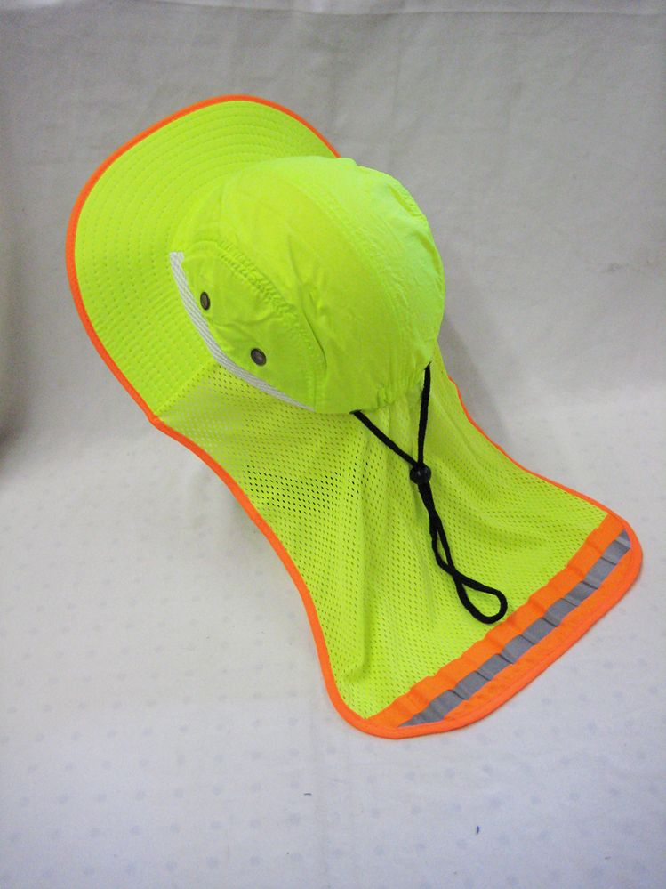 24 Units of Adults Neon Yellow Sun Hat With Cover Sun Hats at