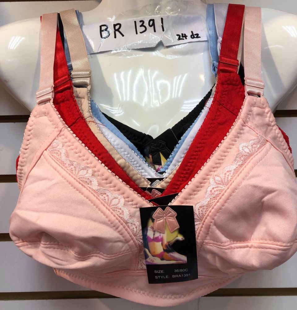 72 Units of Womens Full Figure Wireless Bra Assorted Colors And Sizes