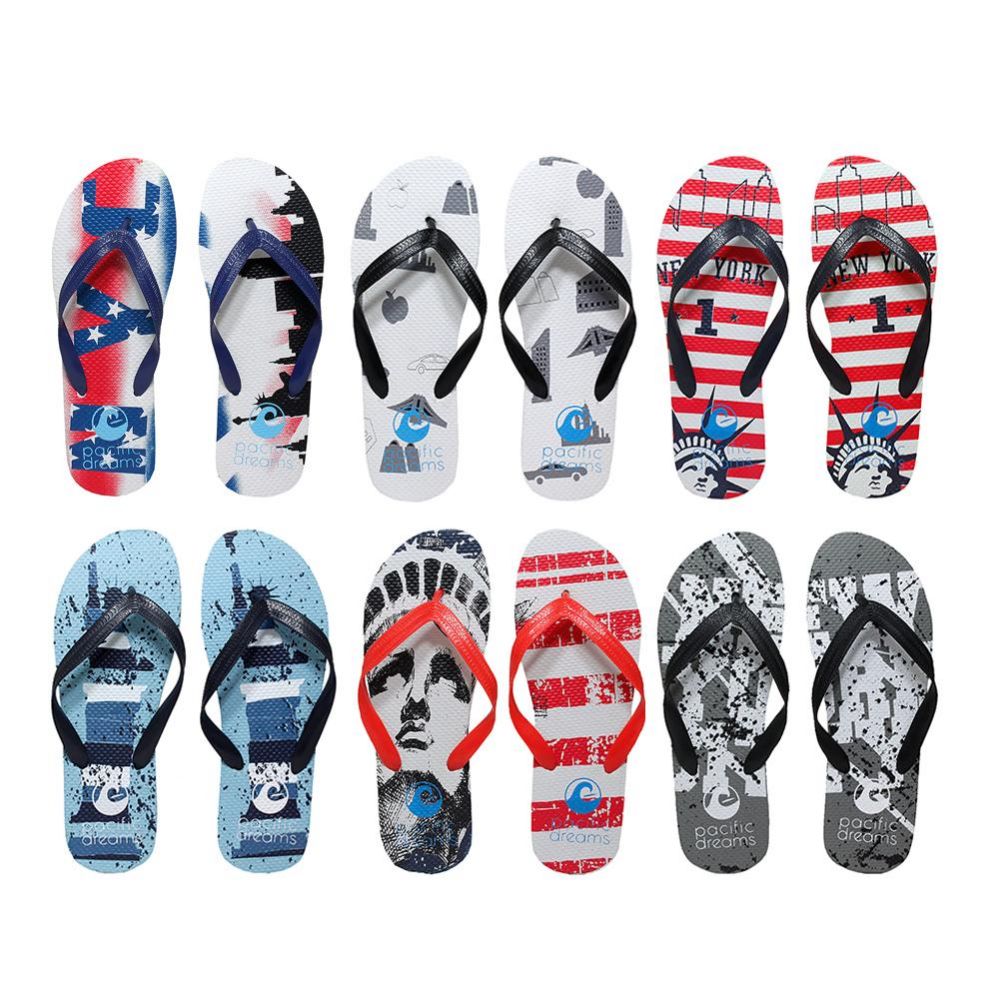 96 Units of Men's Printed Nyc Printed Flip Flops Men's Flip Flops and
