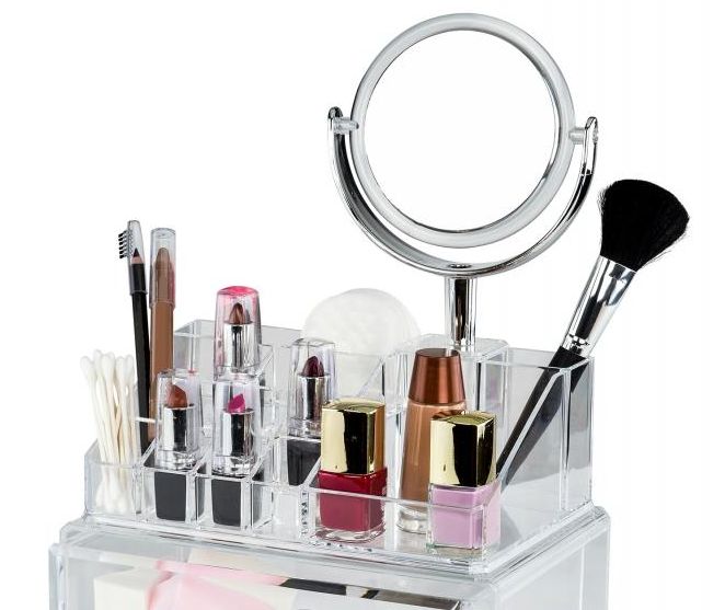 4 Units of Cosmetic Organizer With Vanity Mirror And 2 Drawers