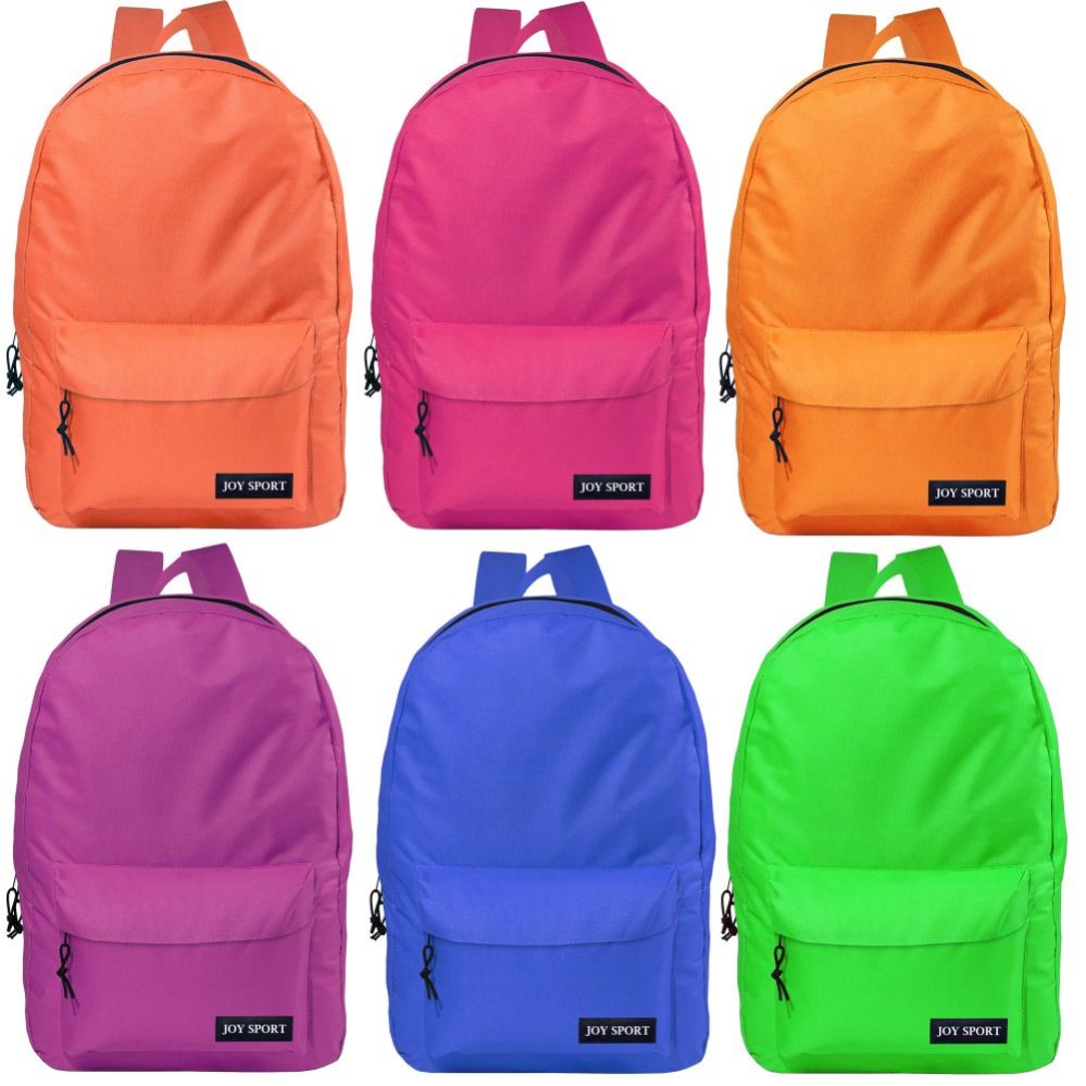 48 Units of 17" Bulk Classic Backpacks In 6 Assorted Colors Backpacks