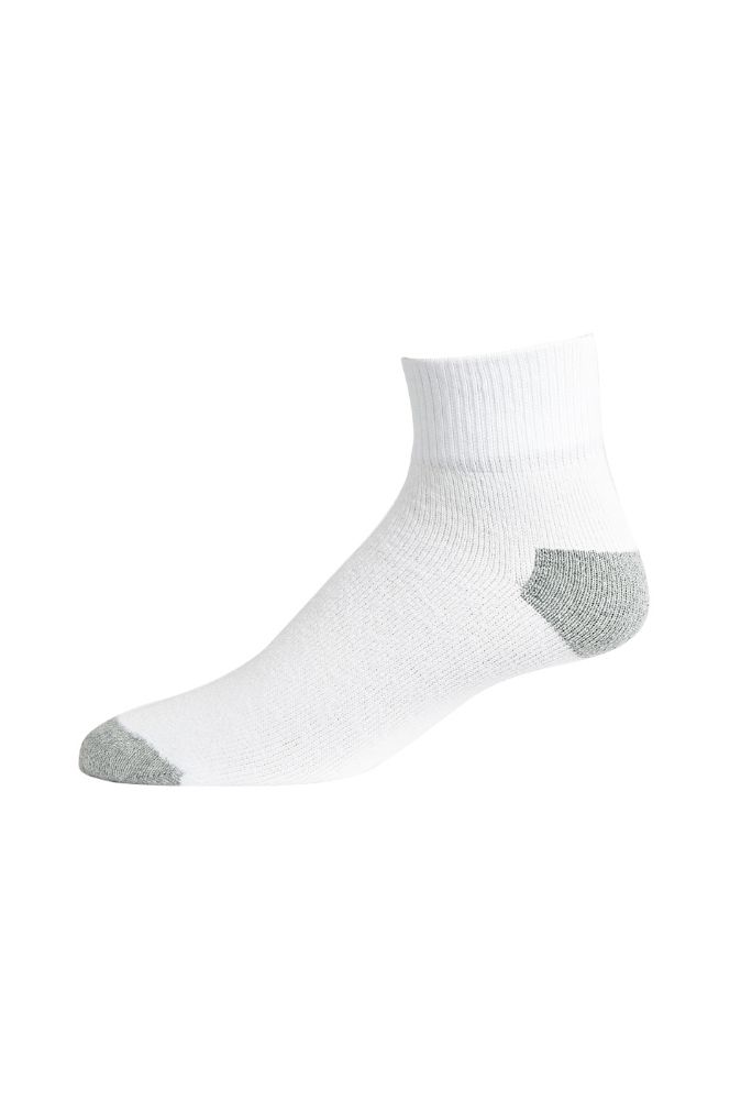 120 Units of Men's Sport Quarter Ankle Sock In White With Grey Heel ...