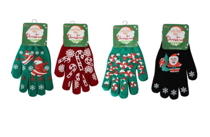 48 Units of Christmas Stretch Gloves - Christmas Novelties - at ...