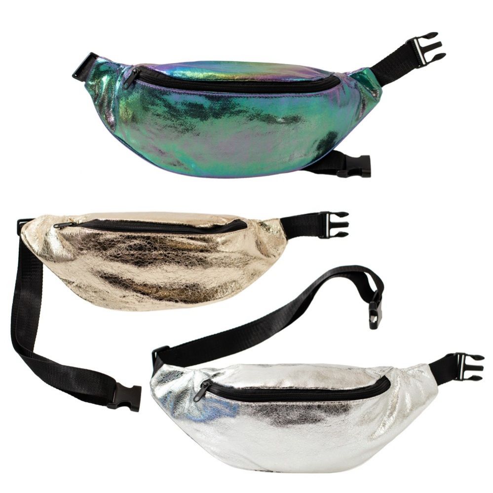 24 Units of Crack Design Large Bulk Fanny Packs Belt Bags In 3 Assorted