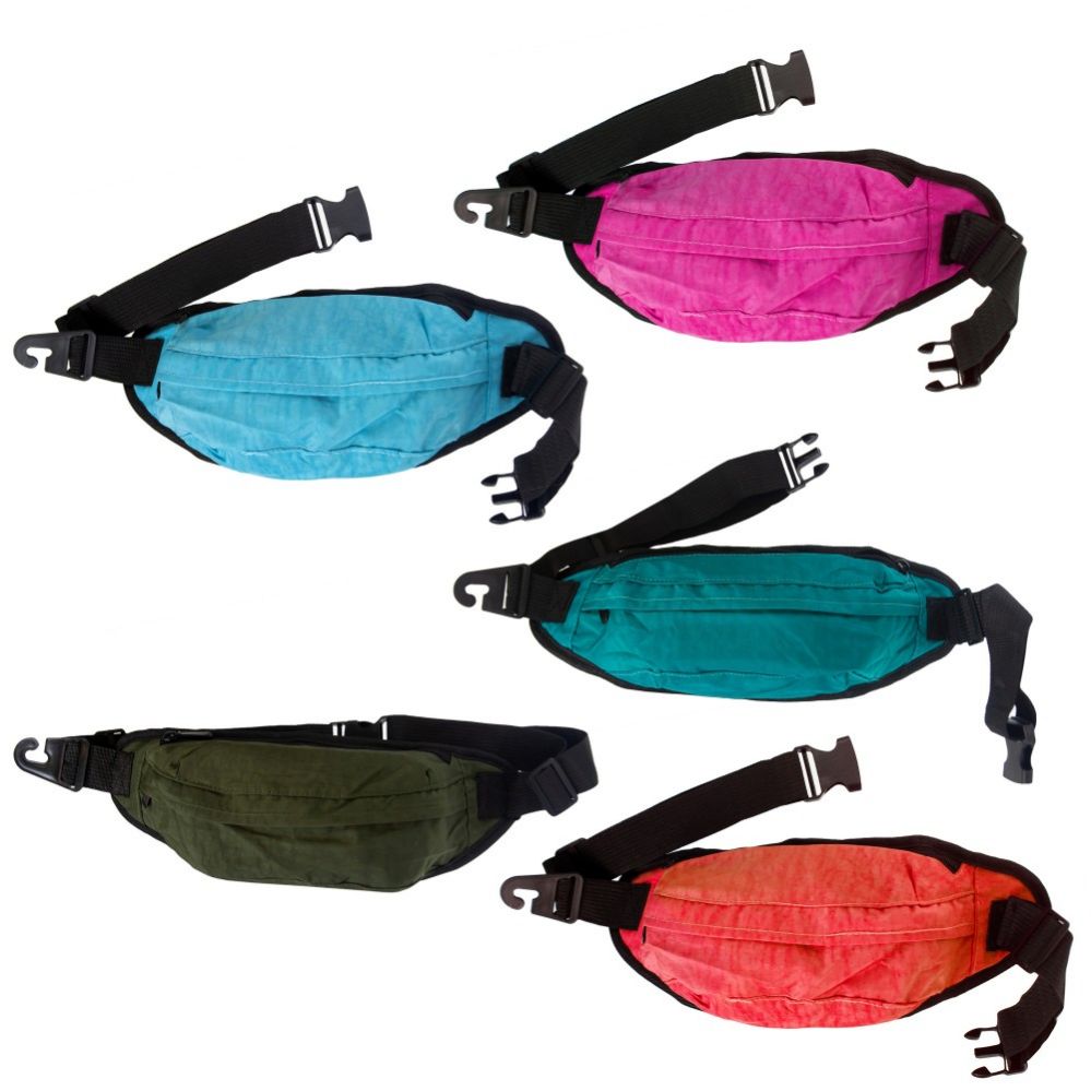 24 Units of Water Resistant Large Bulk Fanny Packs Belt Bags In 5