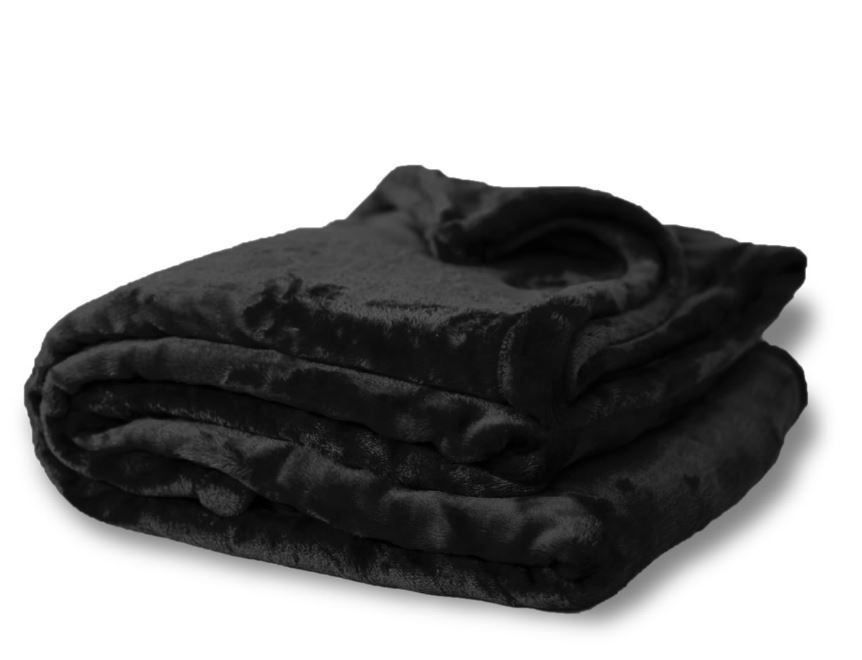 12 Units of Oversized Mink Touch BlanketS Black Color Blankets