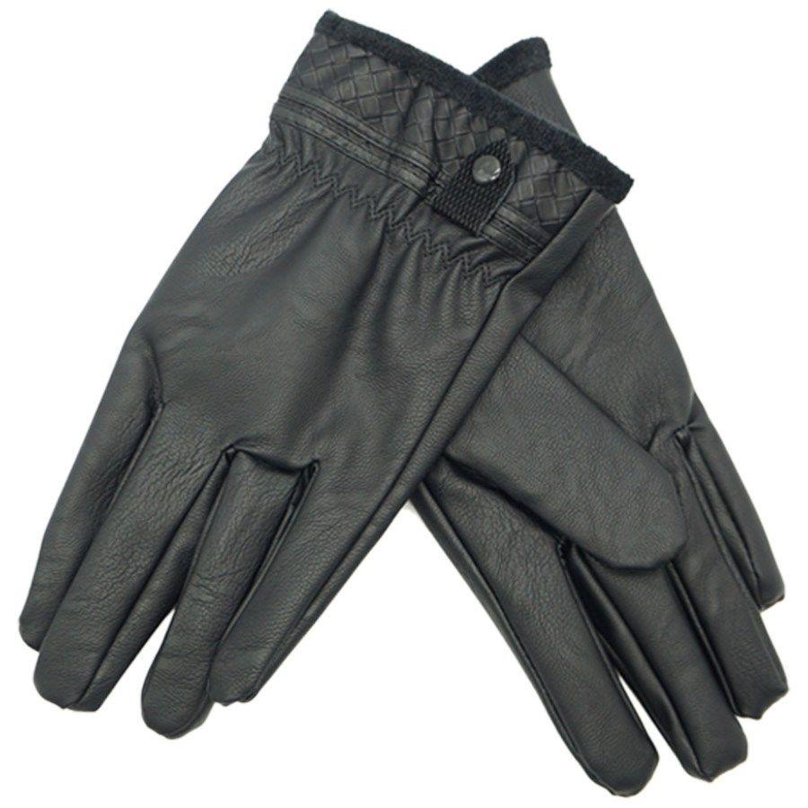 36 Units of Men's Faux Leather Insulated Glove Leather Gloves at