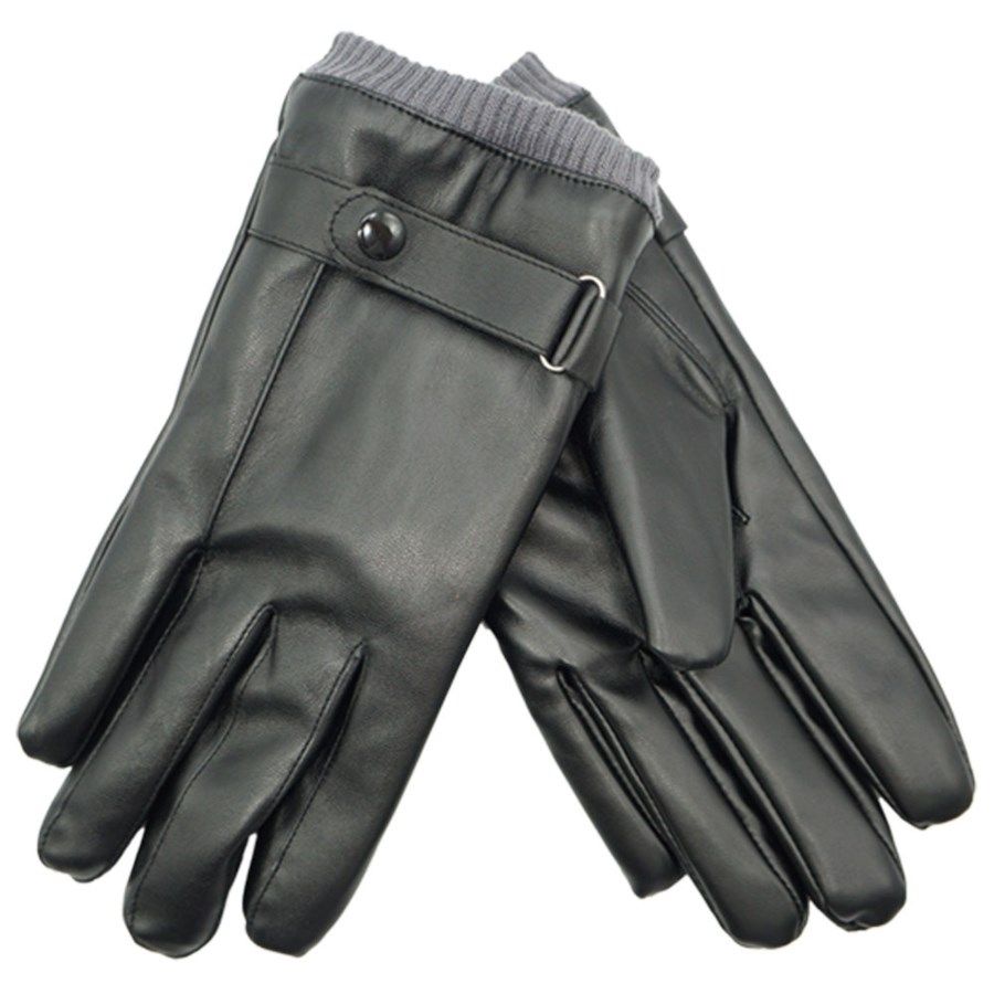36 Units of Men's Faux Leather Insulated Glove Leather Gloves at