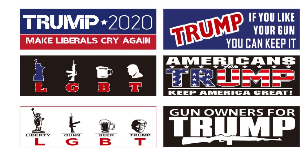 144 Units of Trump Bumper Stickers Signs & Flags at