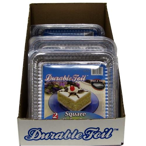 18 Units of Foil Square Cake Pan With Lid Aluminum Pans at