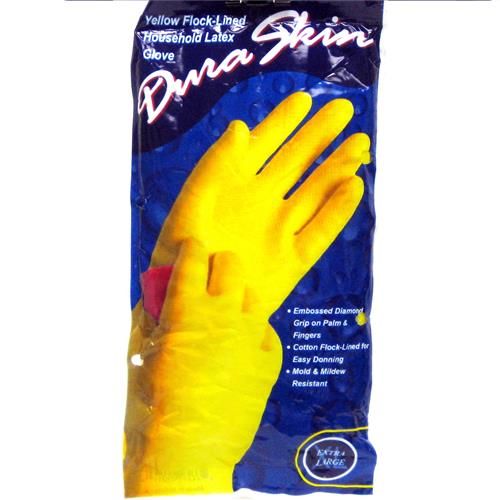 120 Units of Duraskin Yellow Latex Glove Xlarge Playtex Kitchen