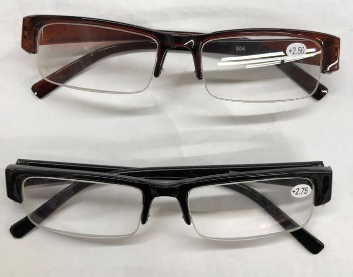 120 Units of Assorted Colors And Power Lens Rimless Plastic Reading