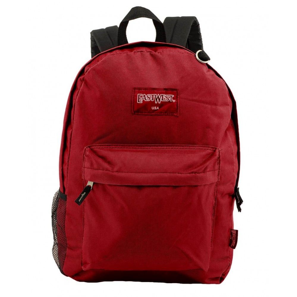 24 Units of 18" Classic Burgundy Backpacks With Side Mesh Water Bottle