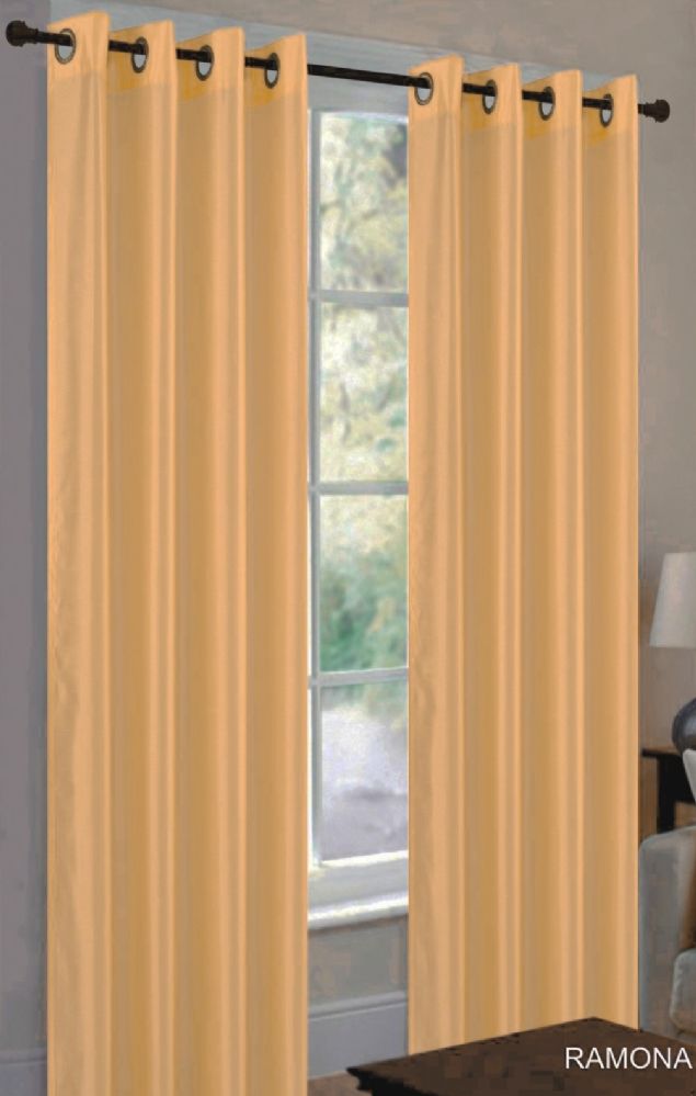 24 Units of Ramona Gold Grommet Panel Window Curtains at