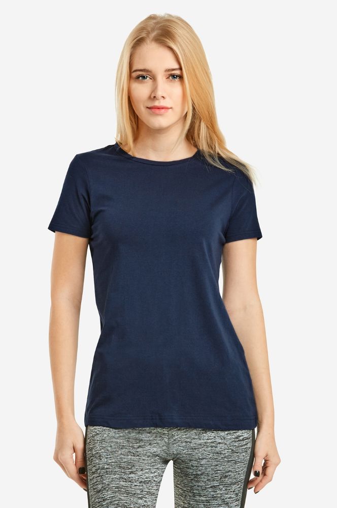 24 Units of FIRST QUALITY LADIES CLASSIC FIT CREW NECK T-SHIRT IN NAVY
