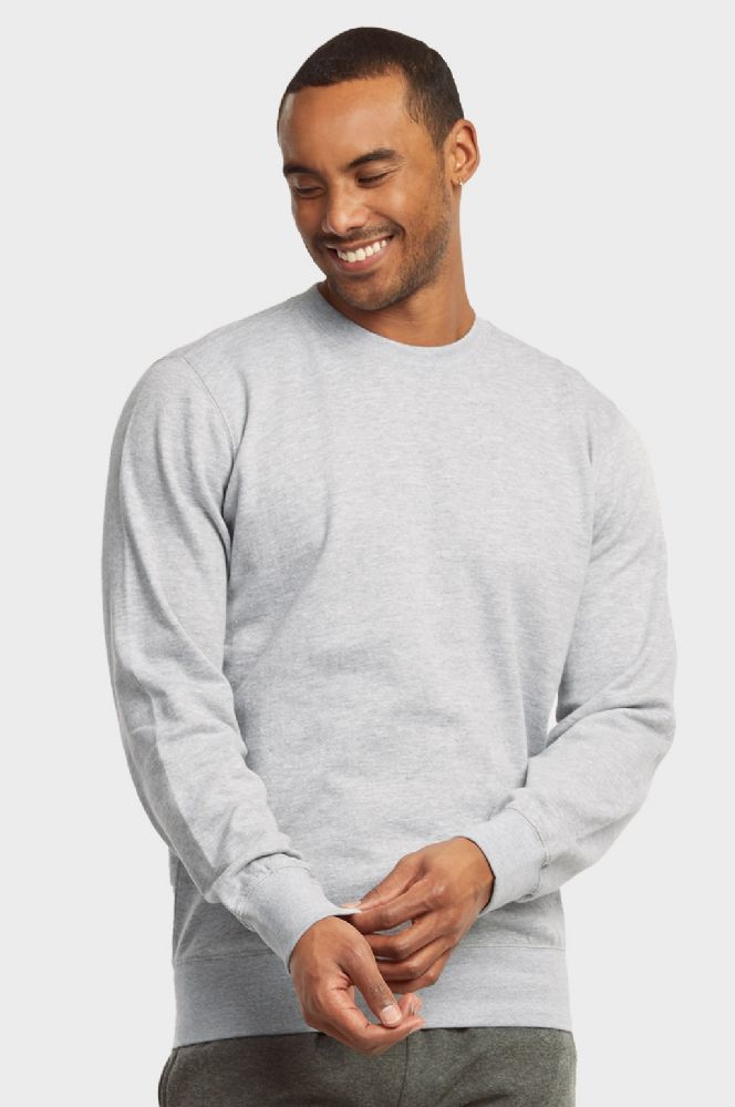 12 Units of Mens Light Weight Fleece Sweatshirts In Heather Grey Size X ...