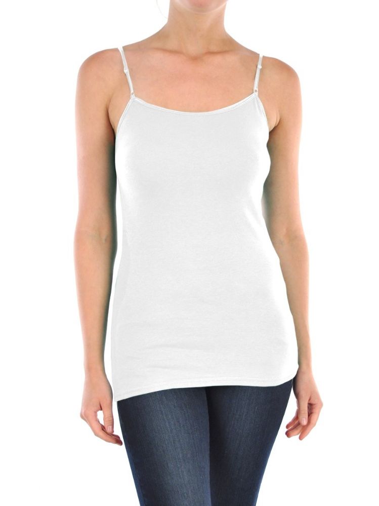 72 Units of Mopas Ladies Cotton Camisole In White Womens Camisoles