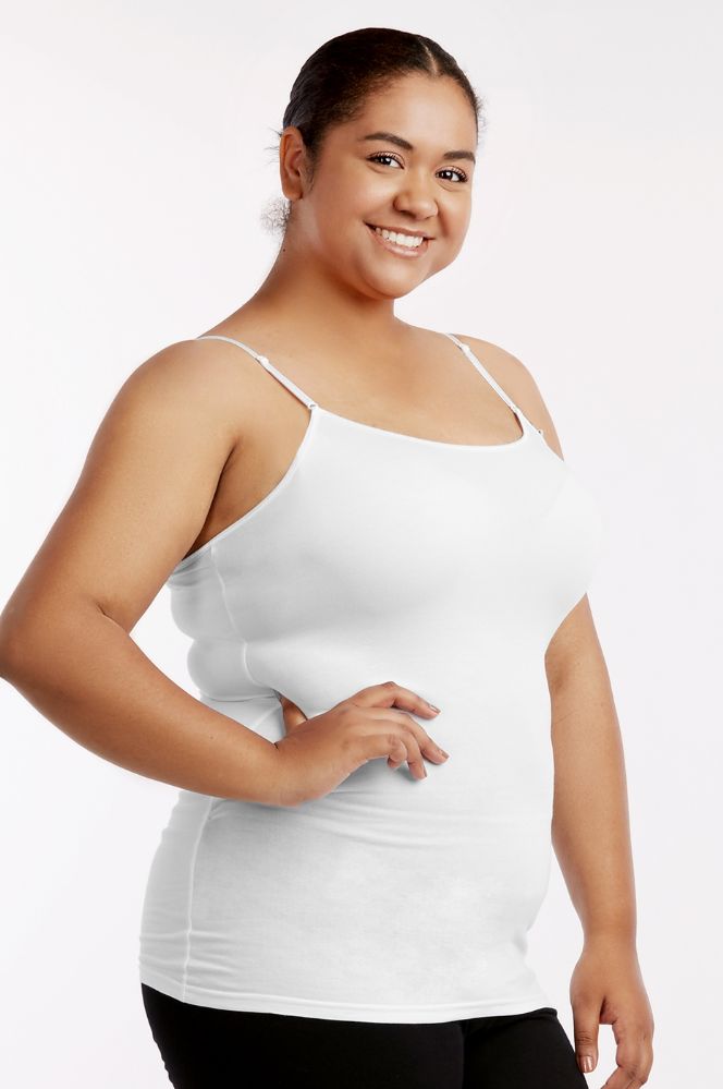 72 Units of Mopas Ladies Cotton Camisole Plus Size In White Womens
