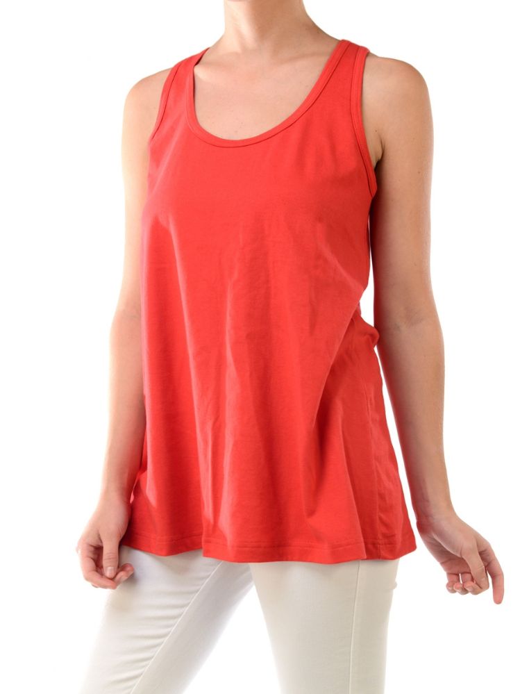 72 Units of Sofra Ladies Loose Fit Jersey Tank Top In Red Womens