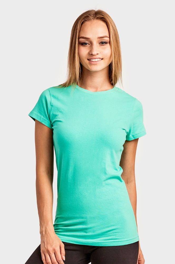 72 Units of Sofra Ladies Junior Fit Crew Neck T Shirt In Mint - Women's ...