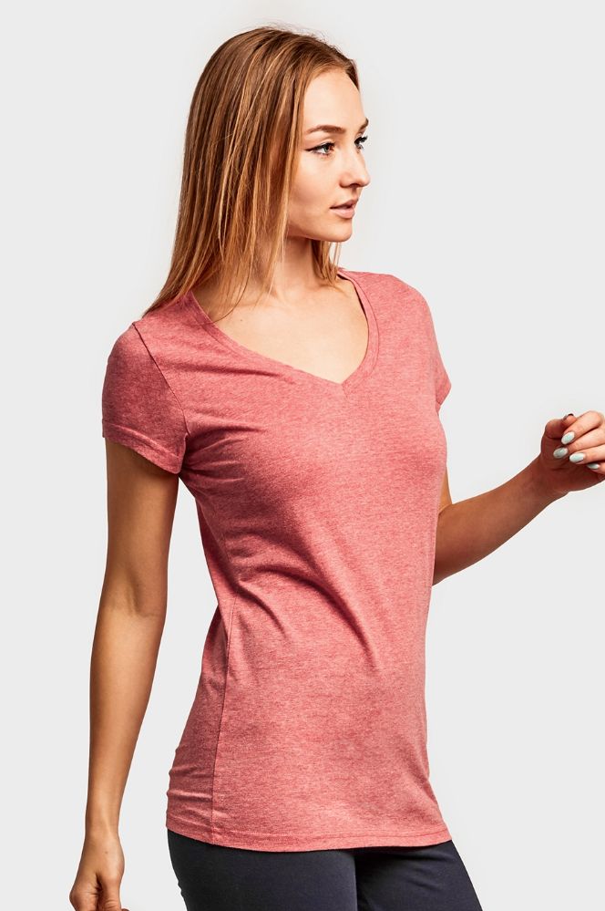 72 Units of Sofra Ladies V Neck T Shirt In Red Women's TShirts at