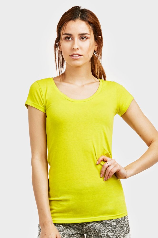 72 Units of Sofra Ladies Round Neck T Shirt In Yellow - Women's T ...
