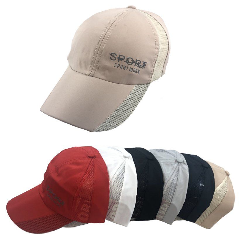 24 Units of Nylon Ball Cap [print Sports] Baseball Caps & Snap Backs